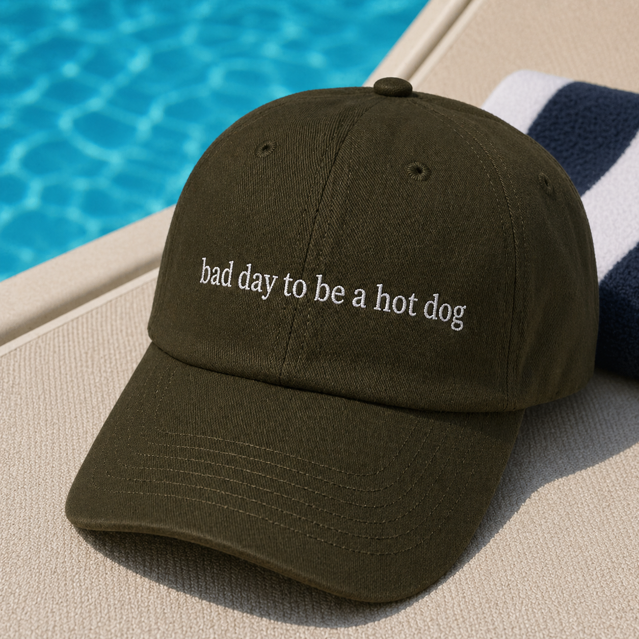 Embroidered "Bad Day to Be a Hotdog Embroidered" Baseball Cap