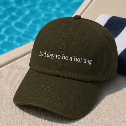 Embroidered "Bad Day to Be a Hotdog Embroidered" Baseball Cap