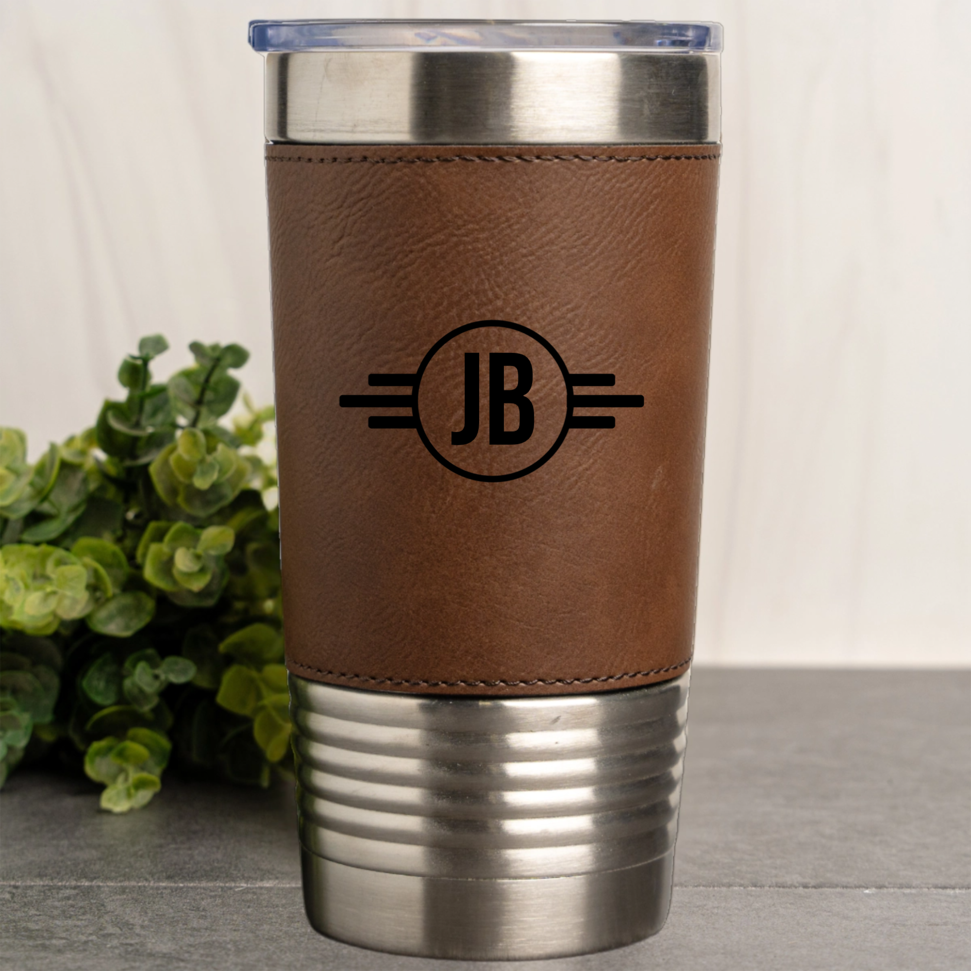 Customized Leather Wrapped Tumblers