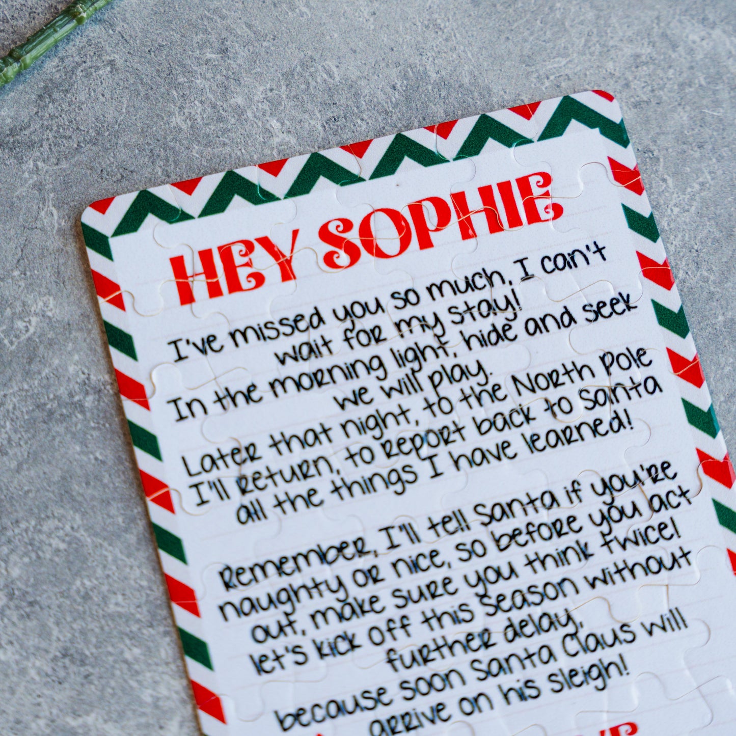 Custom Elf Puzzles - Hello or Goodbye Christmas Jigsaw