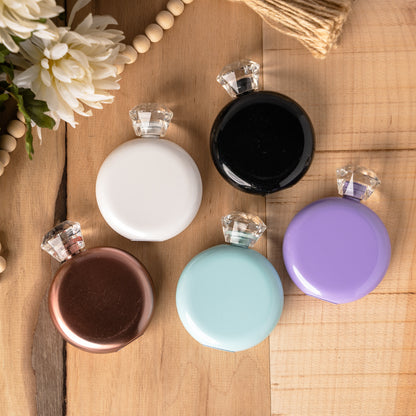 Customized Birth Flower Glam Flask - Vertical Name