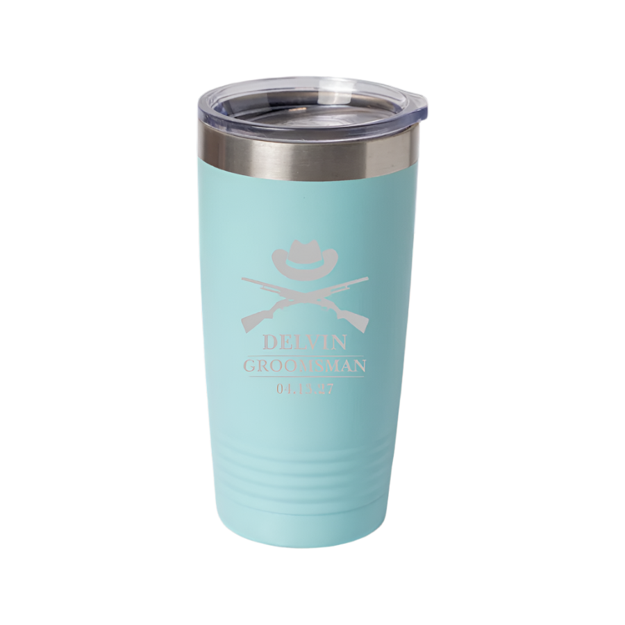 Customized 20oz Tumbler with Silver Lip - Groomsmen, Bridesmaids, Best Man