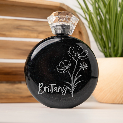 Personalized Birth Flower Glam Flask