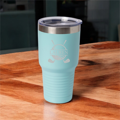 Customized 30oz Golf Tumbler with Silver Lip