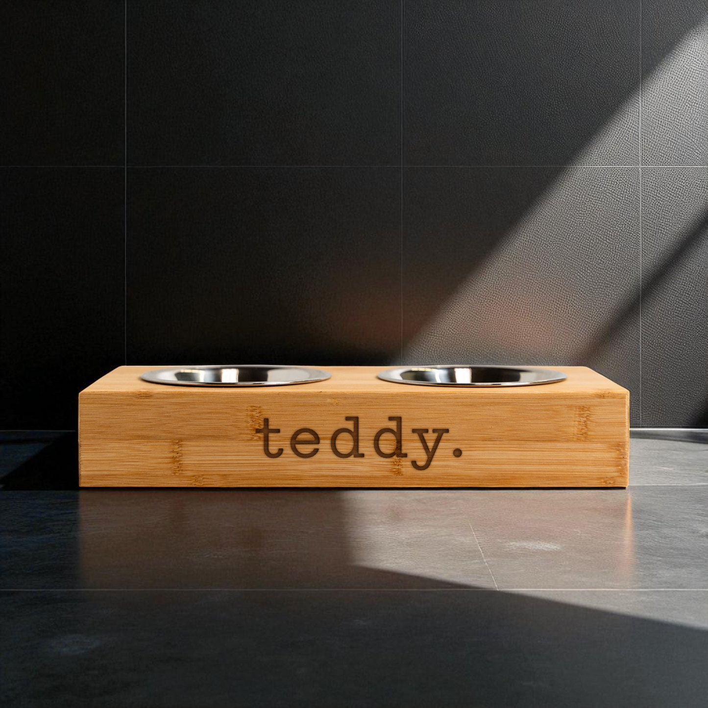 Customized Wood Pet Feeding Stand with Dog Bowls