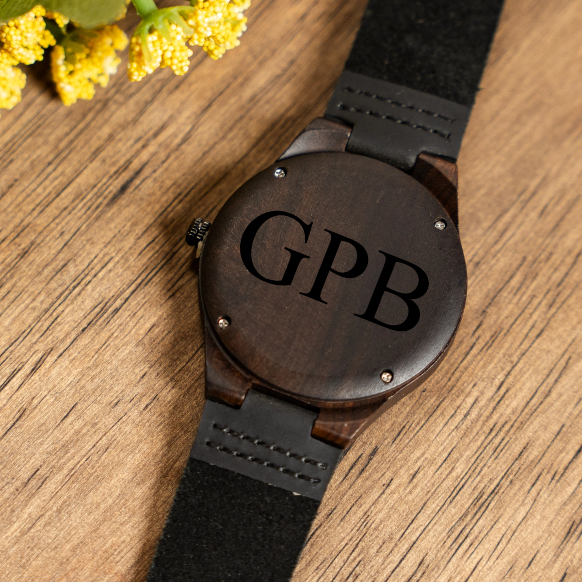 Customized Dark Brown Wooden Watch Set of 5