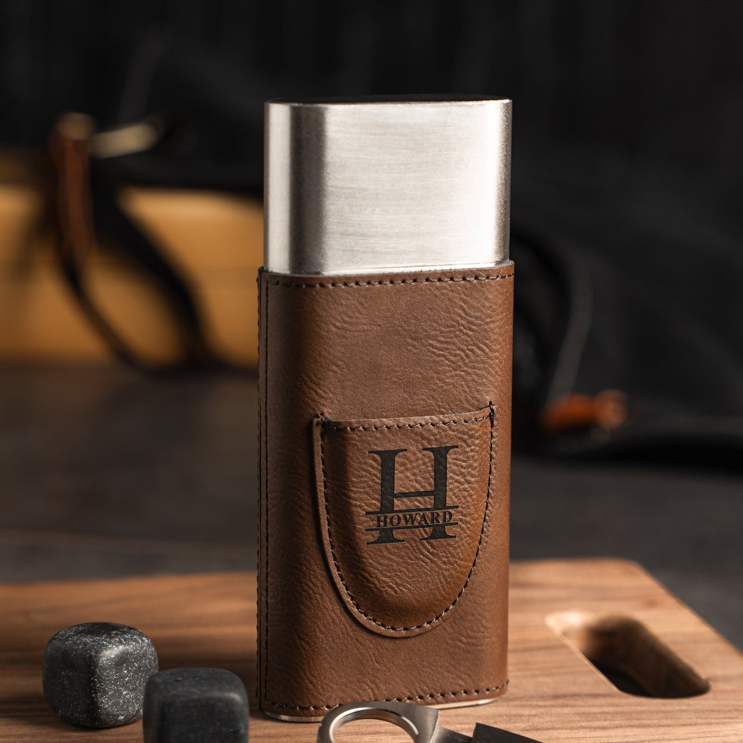 Customized Brown Cigar Holder
