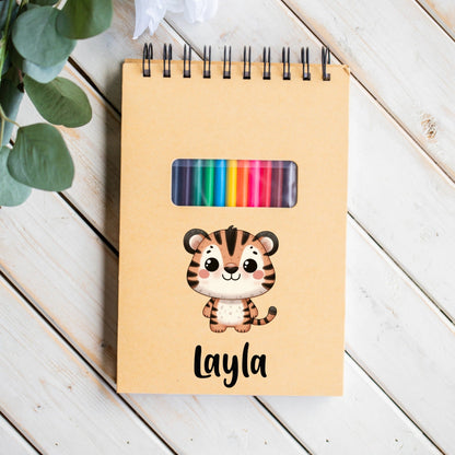 Customized Watercolor Animals Kids Sketchpad
