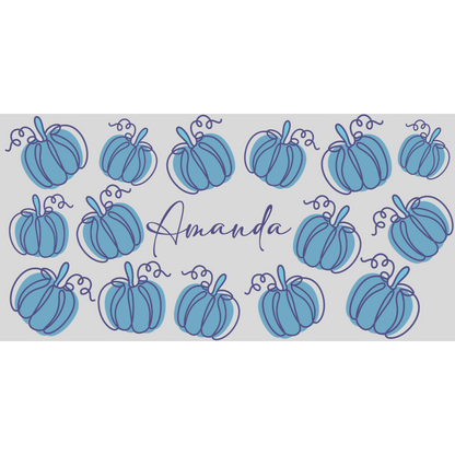 Custom 16oz Glass Can with Pumpkin Print