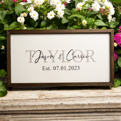 Customized Last Name Sign with Names & Established Date