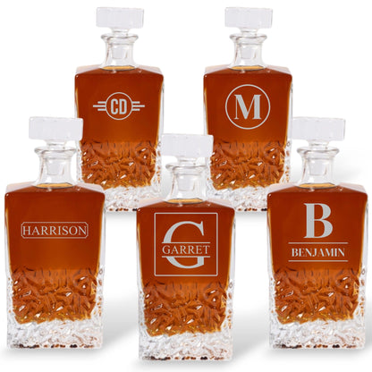 Customized Bradford 24oz. Whiskey Decanters Set of 5