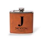 Customized Leather Wrapped Stainless Steel Flasks