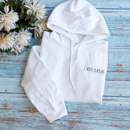 Customized Roman Numeral Hoodie