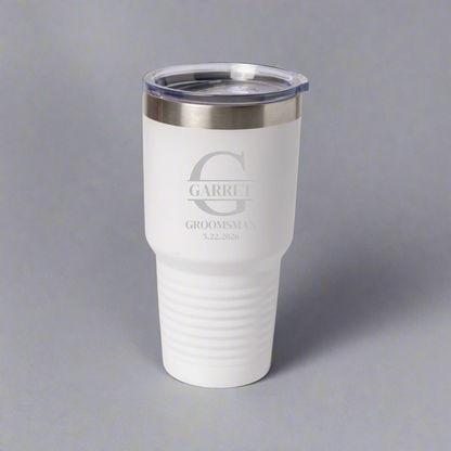 Customized 30oz Tumbler with Silver Lip - Groomsmen, Bridesmaids, Best Man