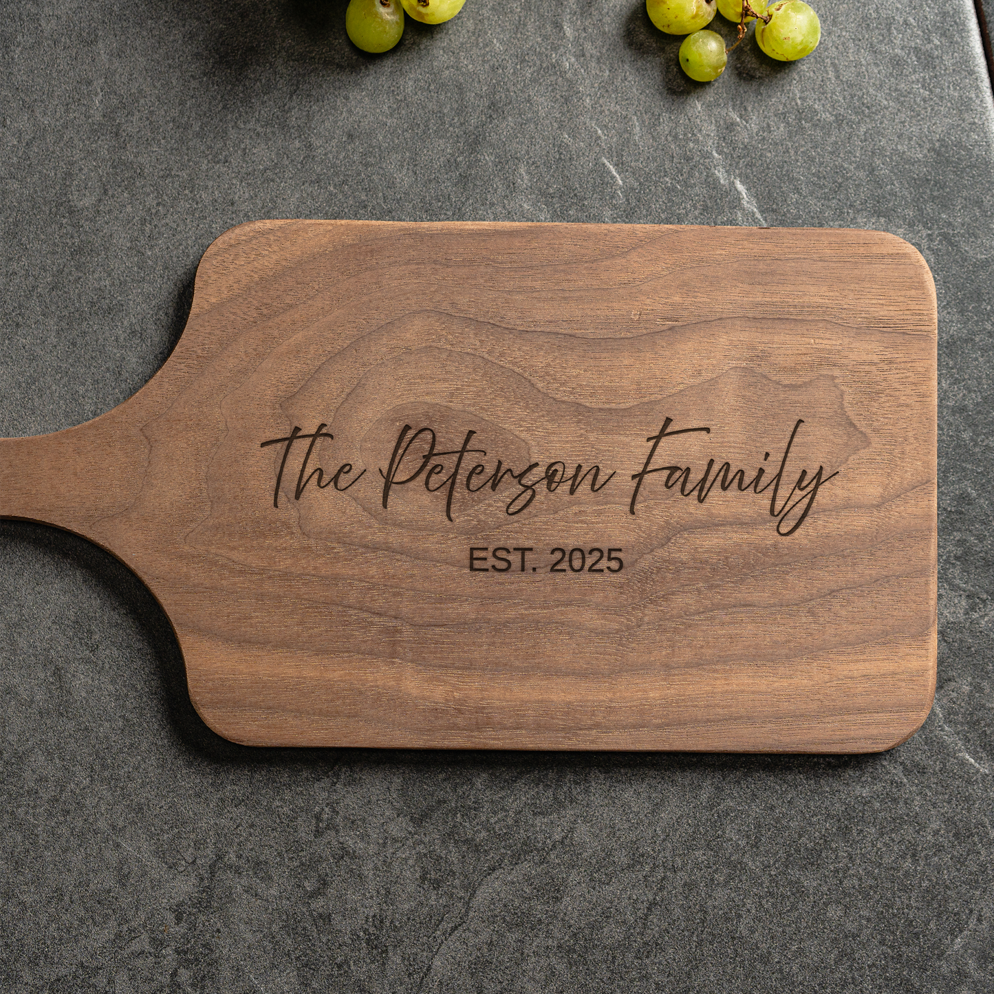 Customized Thin Paddle Serving Boards - Elegant Name & Date Designs