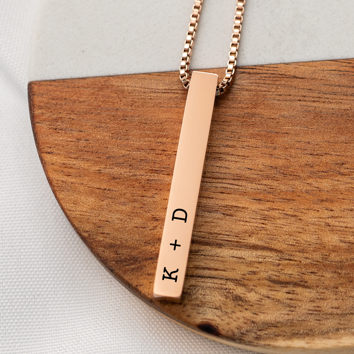 Custom Engraved Vertical Bar Necklace