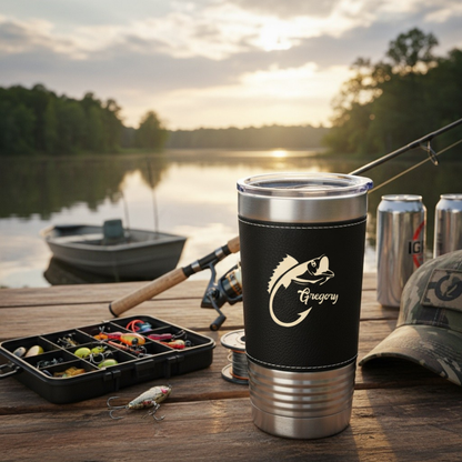 Fishing Designs Leather Wrapped Tumblers