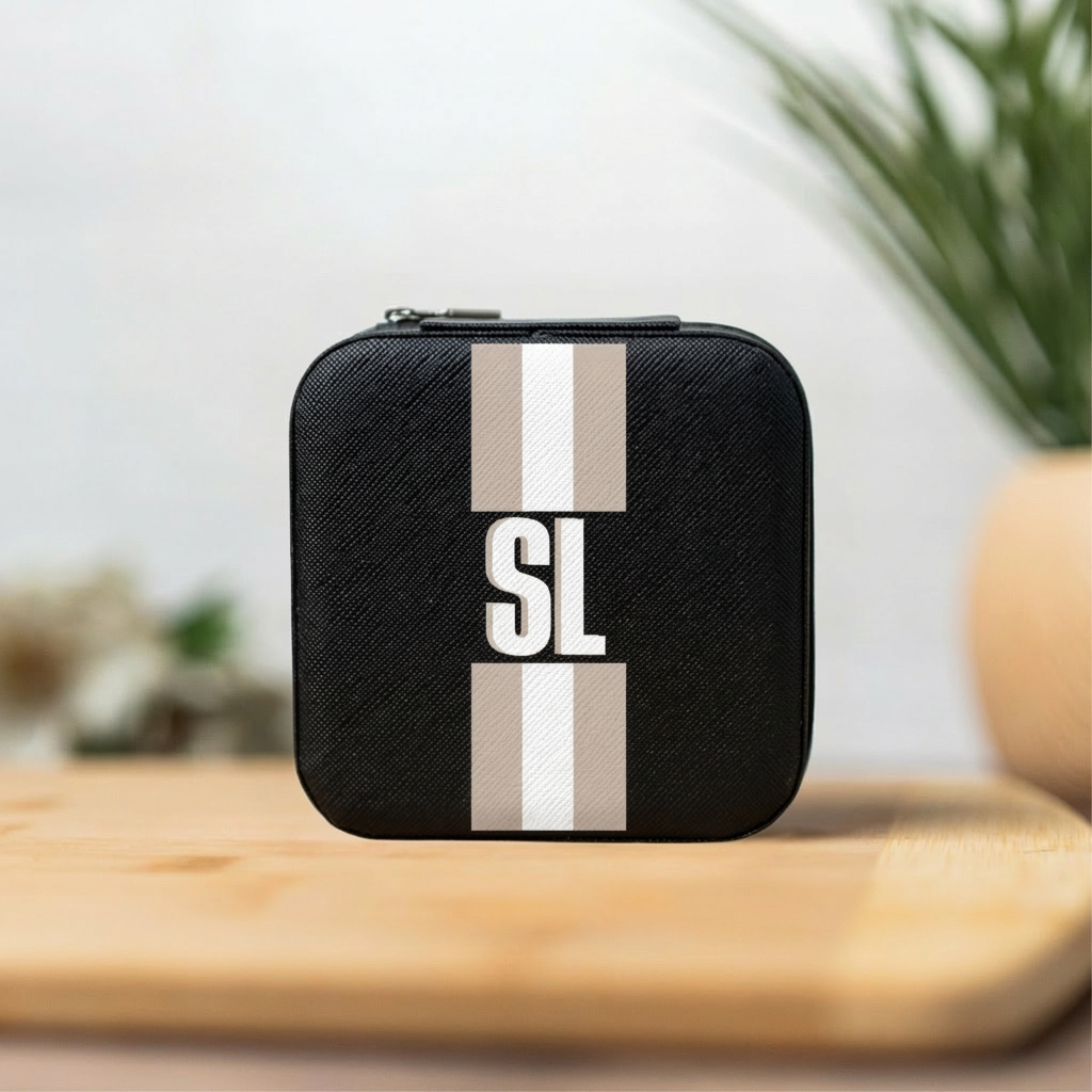 Shadow Monogram Customizable Jewelry Travel Case