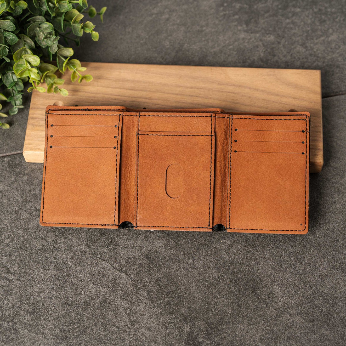Customized Vegan Leather Trifold Wallet