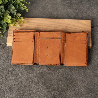 Customized Vegan Leather Trifold Wallet
