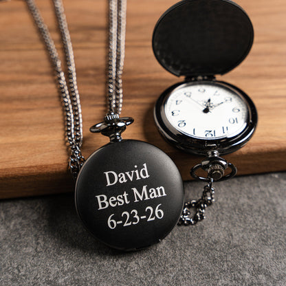 Customized Black Pocket Watch