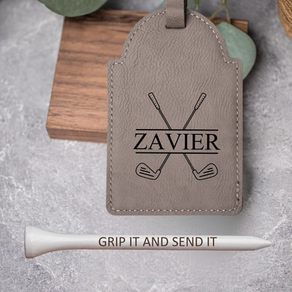 Customized Golf Bag Tag & Custom Engraved Tees