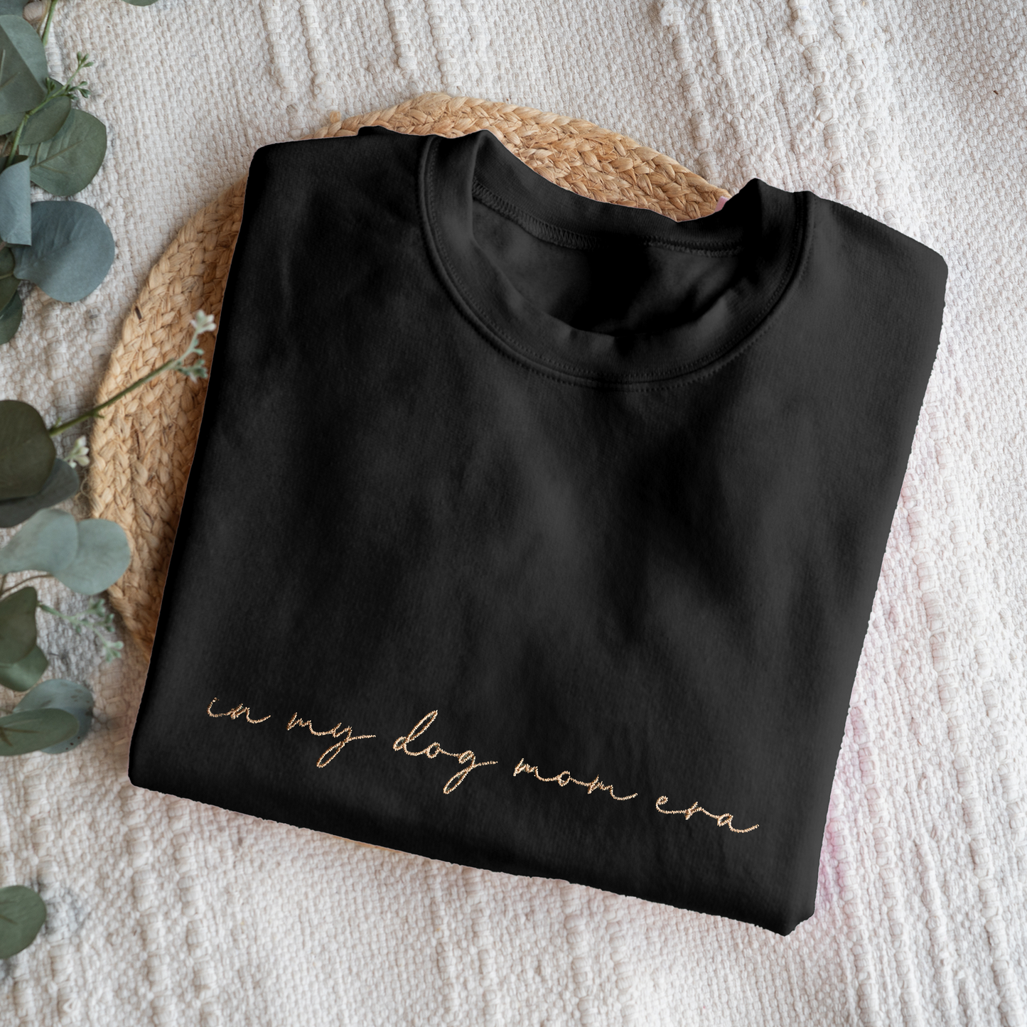 Customized In My Dog Mom Era Crewneck with Names on Sleeve