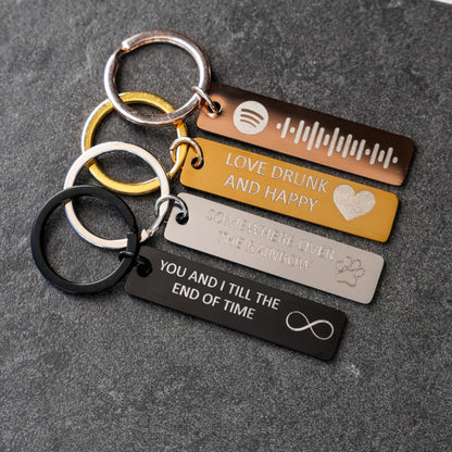 Custom Engraved Rectangle Keychains