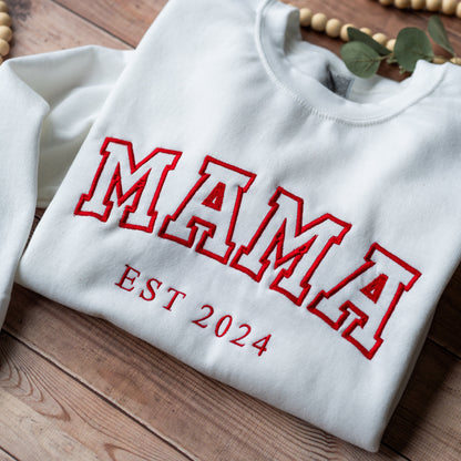 Custom Embroidered Mama/Grandma Family Names Sweatshirt