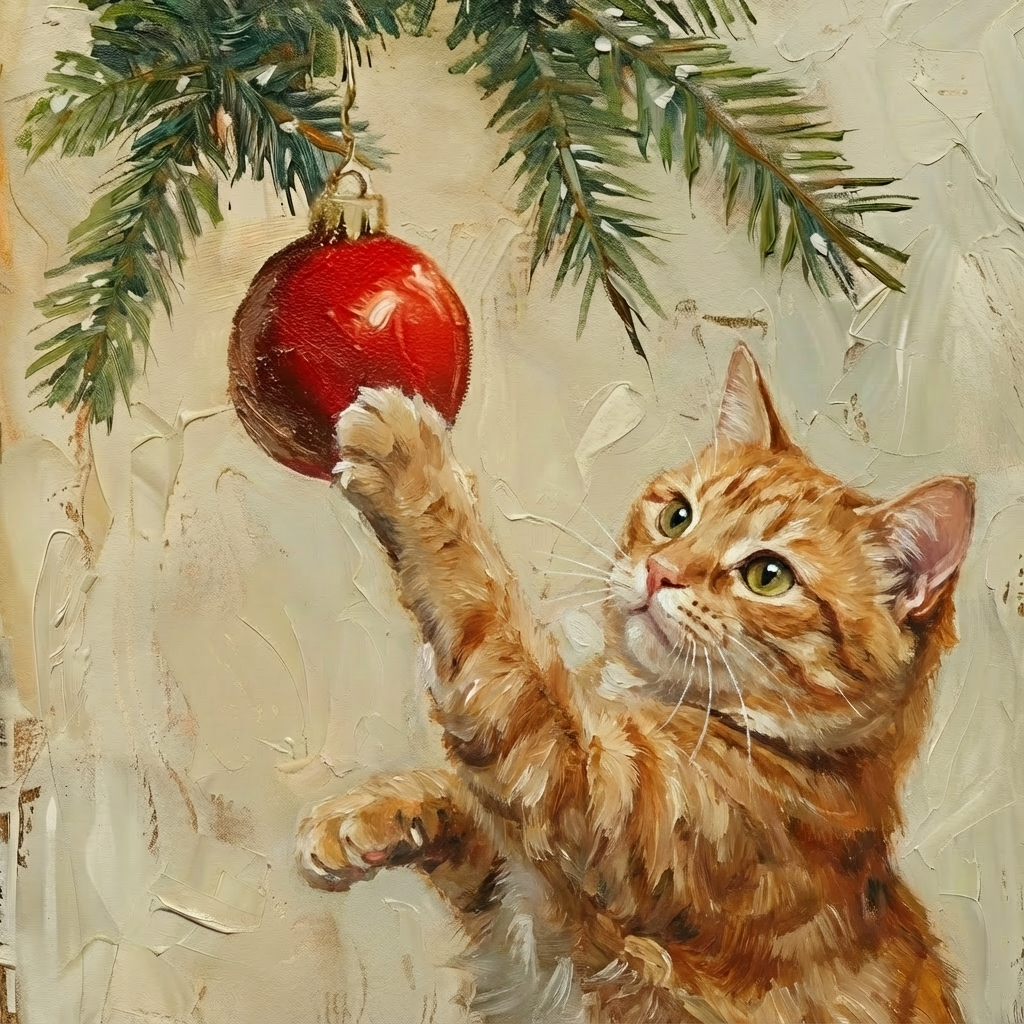 Christmas Cat Framed Print