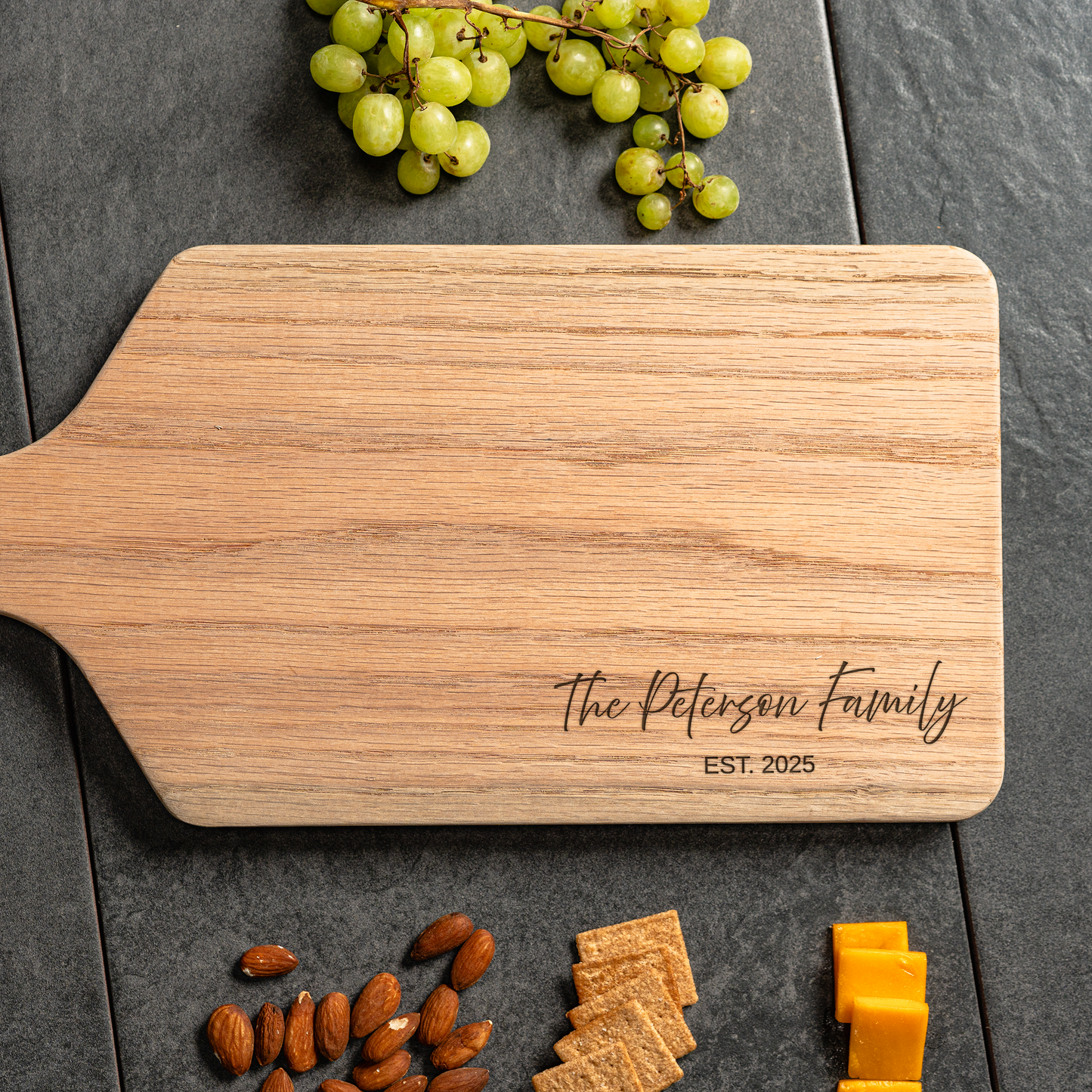 Customized Large Paddle Cutting Boards - Elegant Name & Date Designs