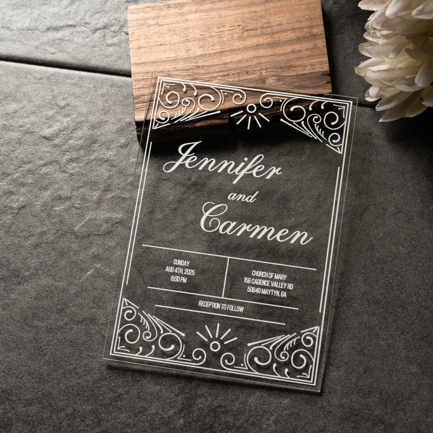 Custom Acrylic Wedding Invitations