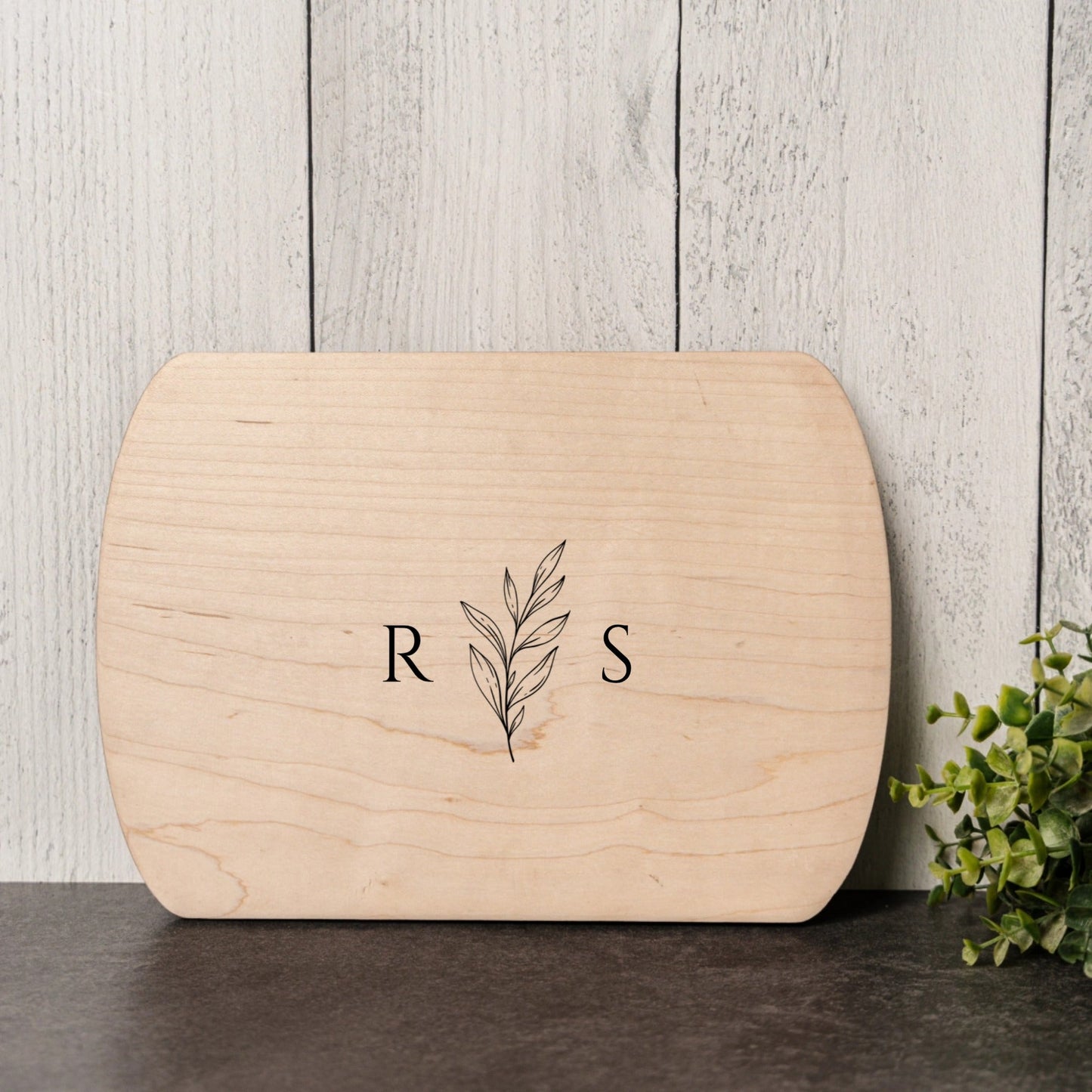 Customized Thin Oval Cutting Boards - Elegant Name & Date Designs