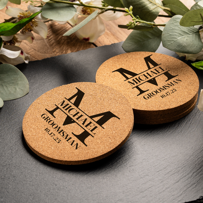 Customized Wedding Cork Coasters