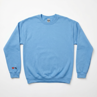 Customized Embroidered Initial Heart Sweatshirt