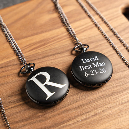 Customized Black Pocket Watch