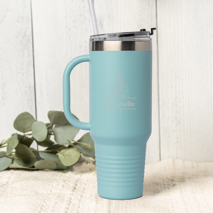 Customized 40oz Split Birth Flower Tumbler