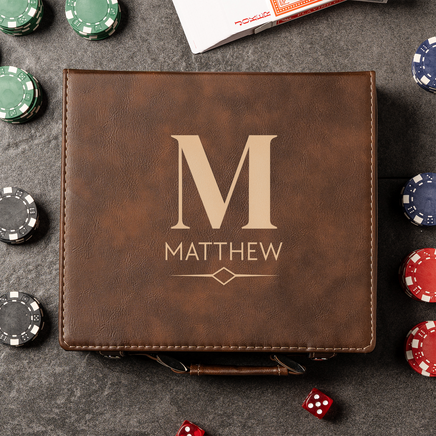 Customized Rustic Poker Set