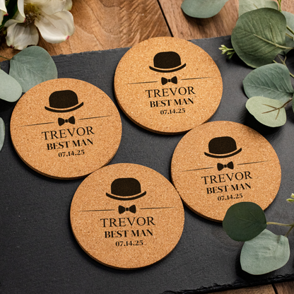 Customized Wedding Cork Coasters