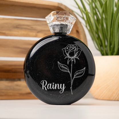 Personalized Birth Flower Glam Flask