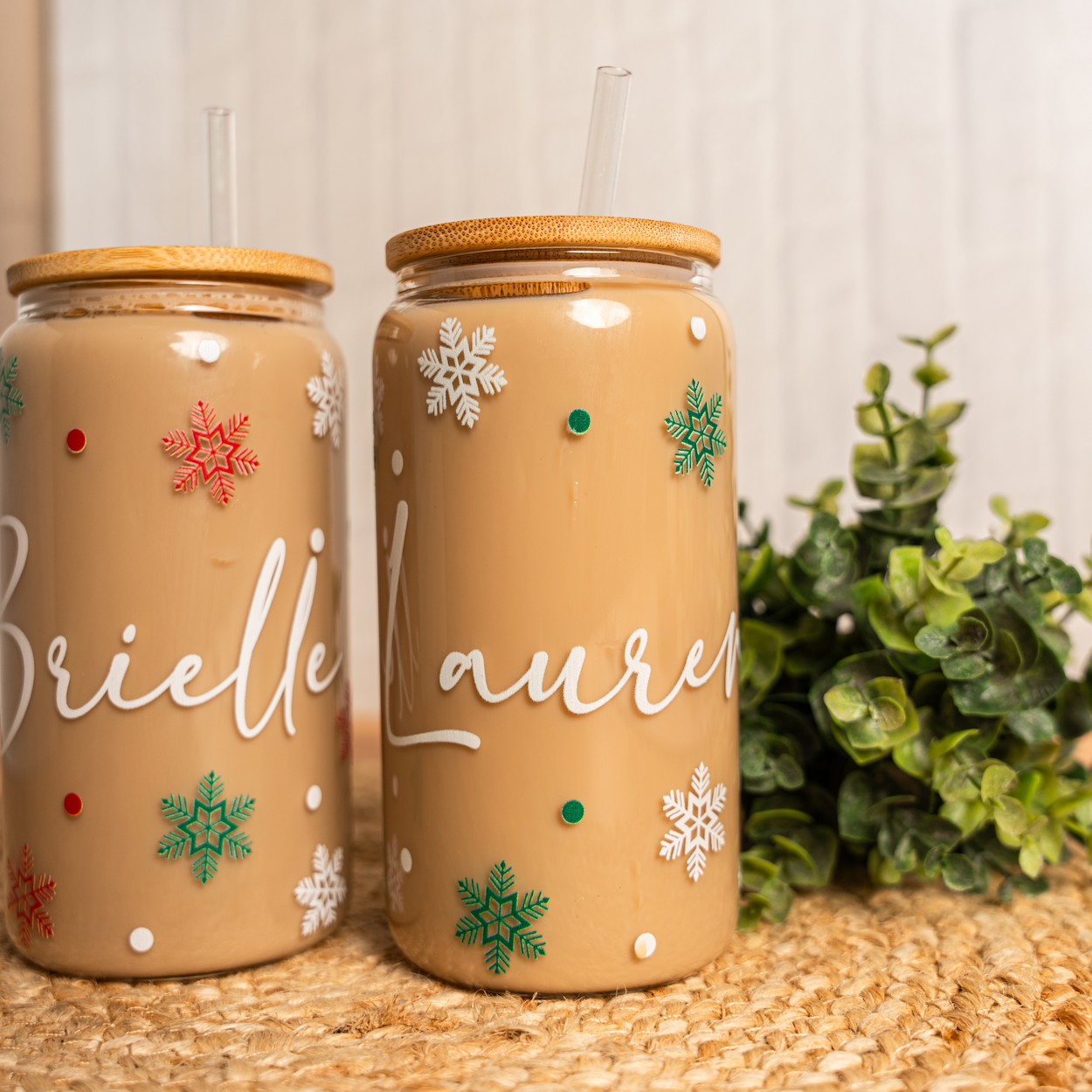 Customized Snowflake Glass Cans