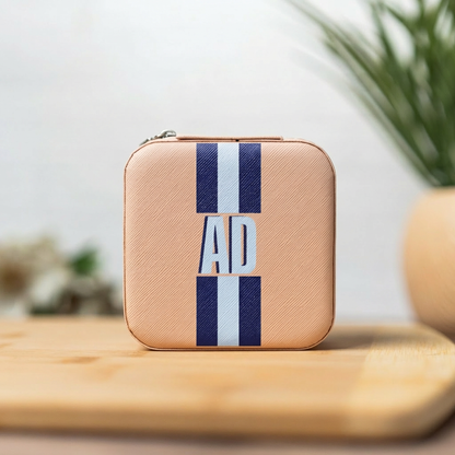 Shadow Monogram Customizable Jewelry Travel Case