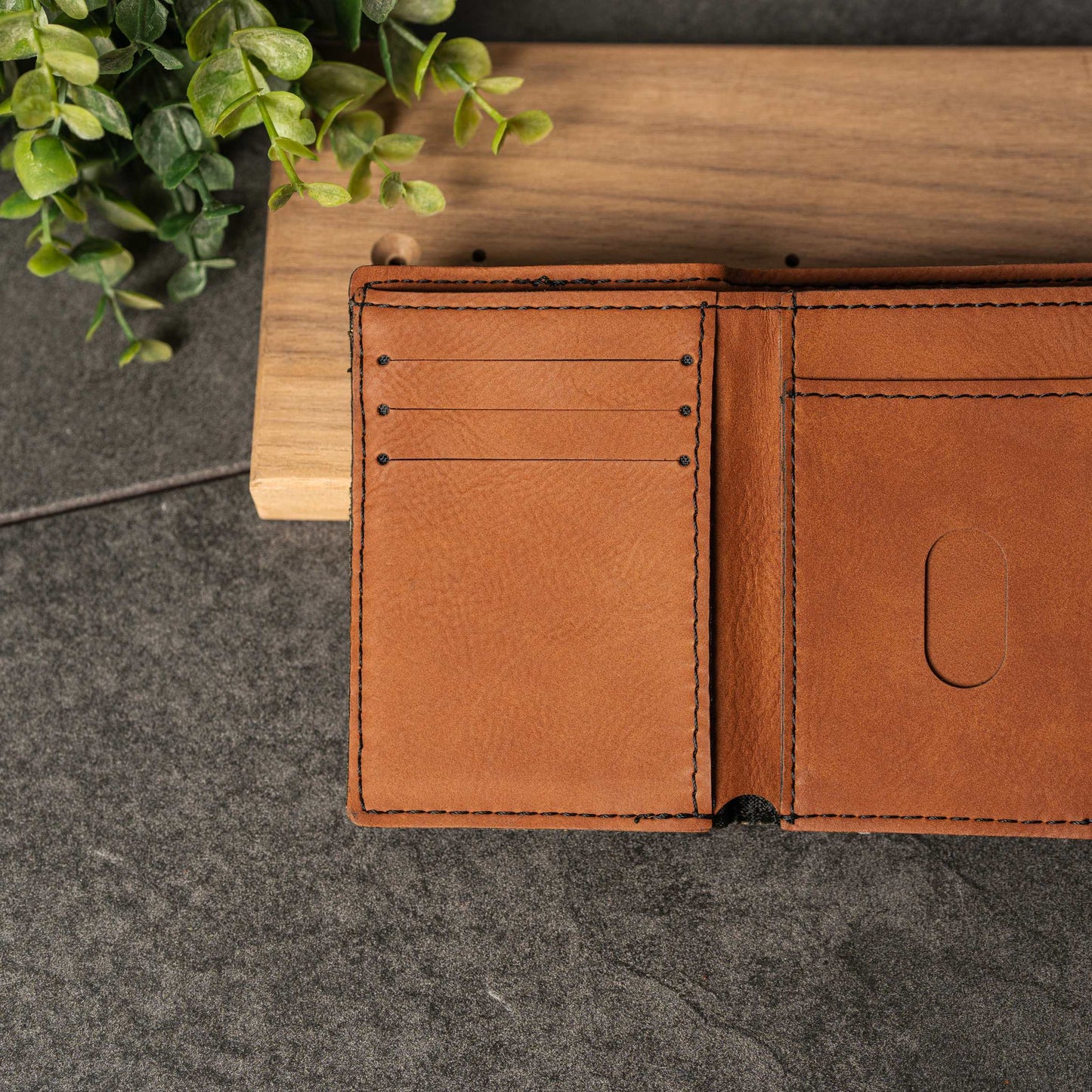 Customized Vegan Leather Trifold Wallet