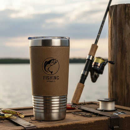 Fishing Designs Leather Wrapped Tumblers