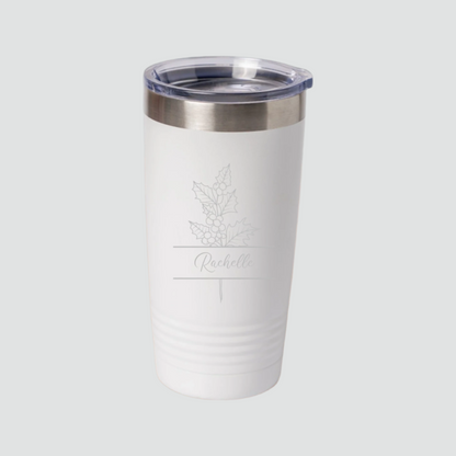 Customized Split Birth Floral 20oz Tumblers with Silver Lip