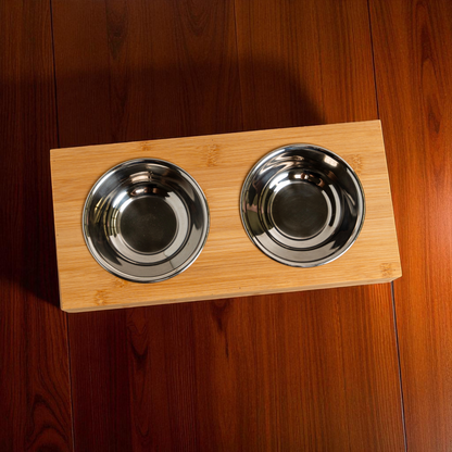 Customized Wood Pet Feeding Stand with Dog Bowls