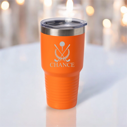 Customized 30oz Golf Tumbler with Silver Lip