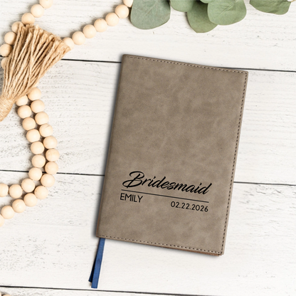 Customized Leather Journal with Name - Groomsmen, Bridesmaids, Best Man