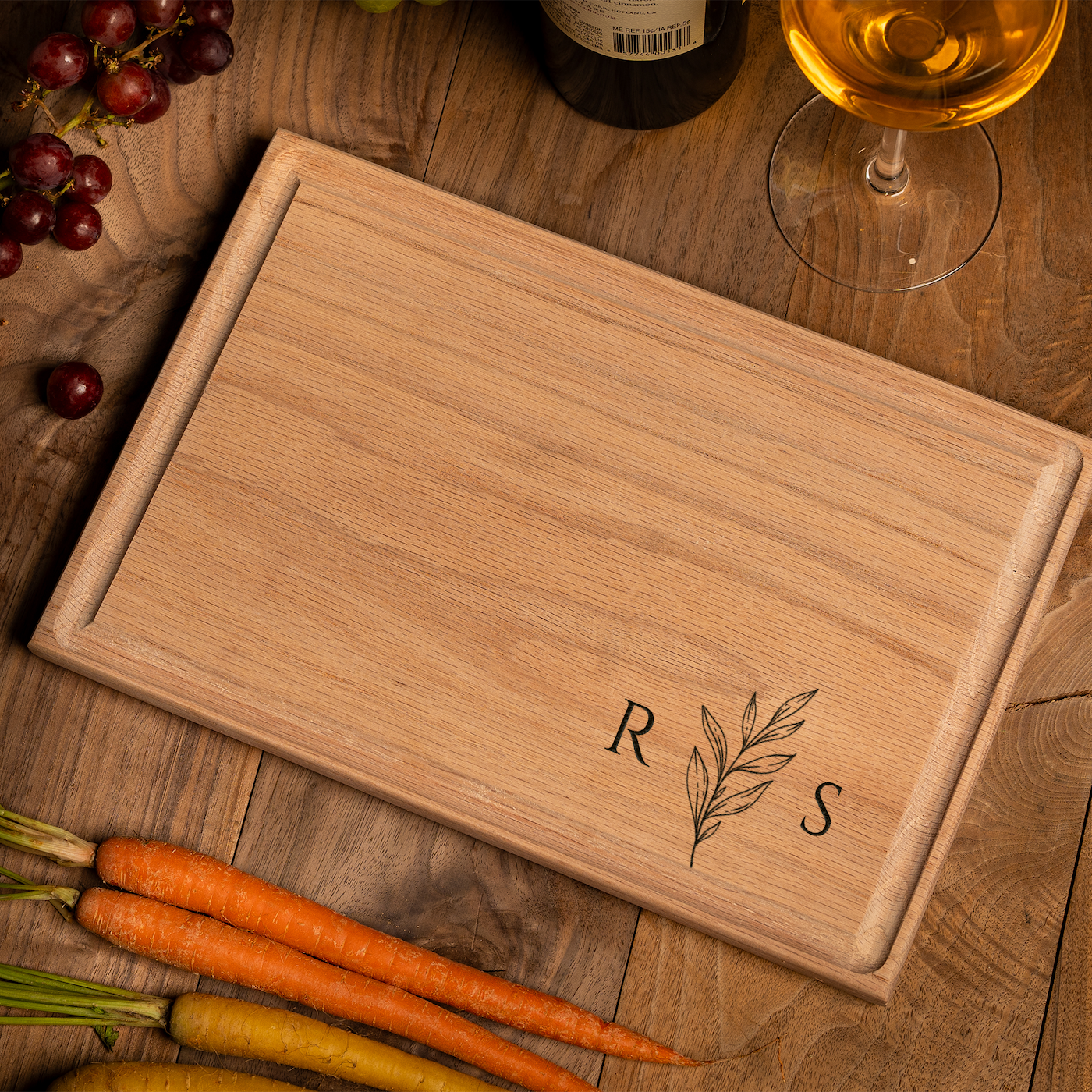 Customized Rectangle Cutting Boards - Elegant Name & Date Designs Bottom Right