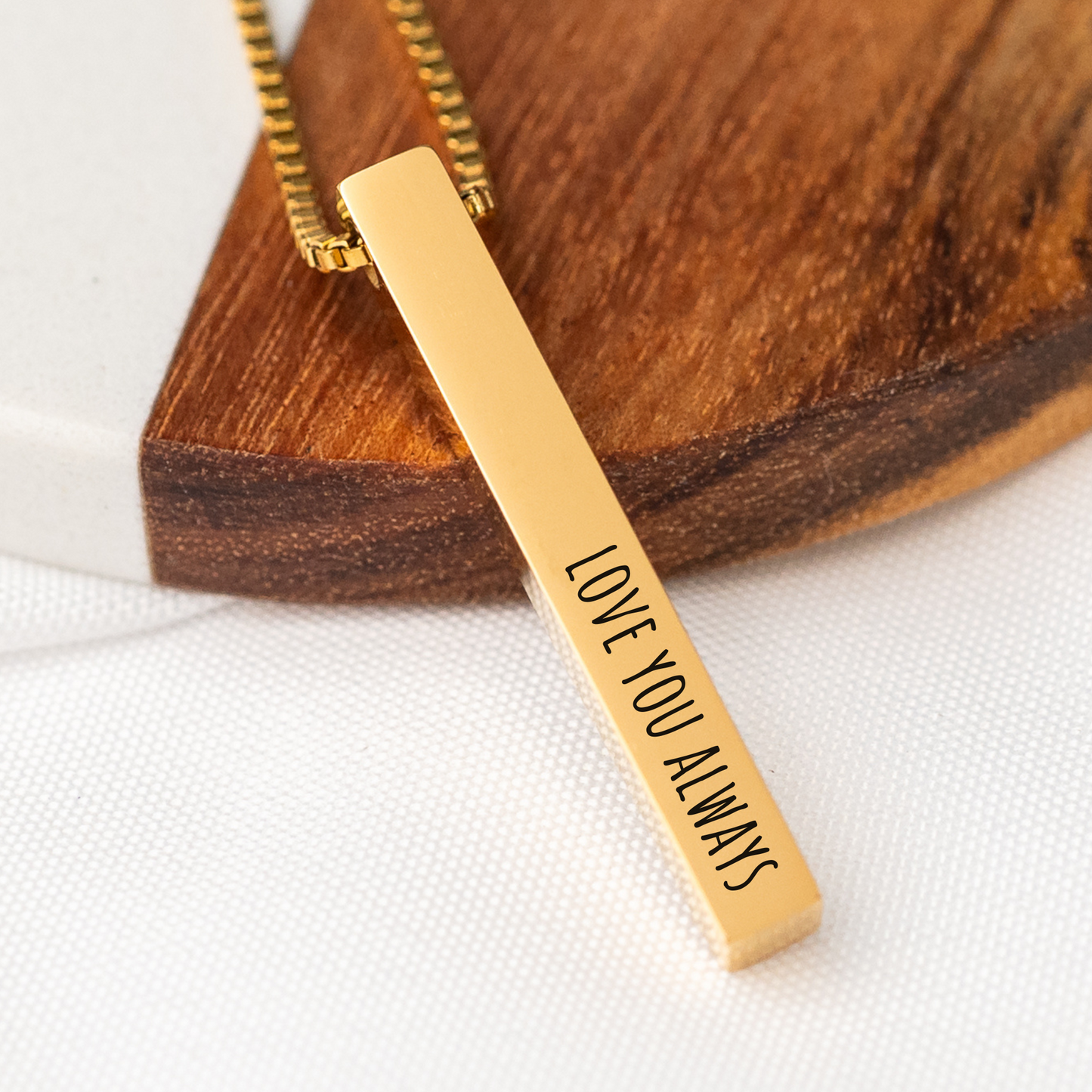 Custom Engraved Vertical Bar Necklace